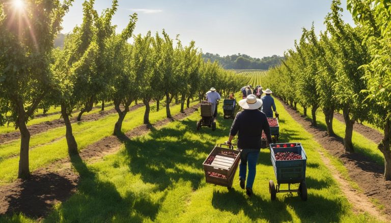 fruit picking at Parkside Farm